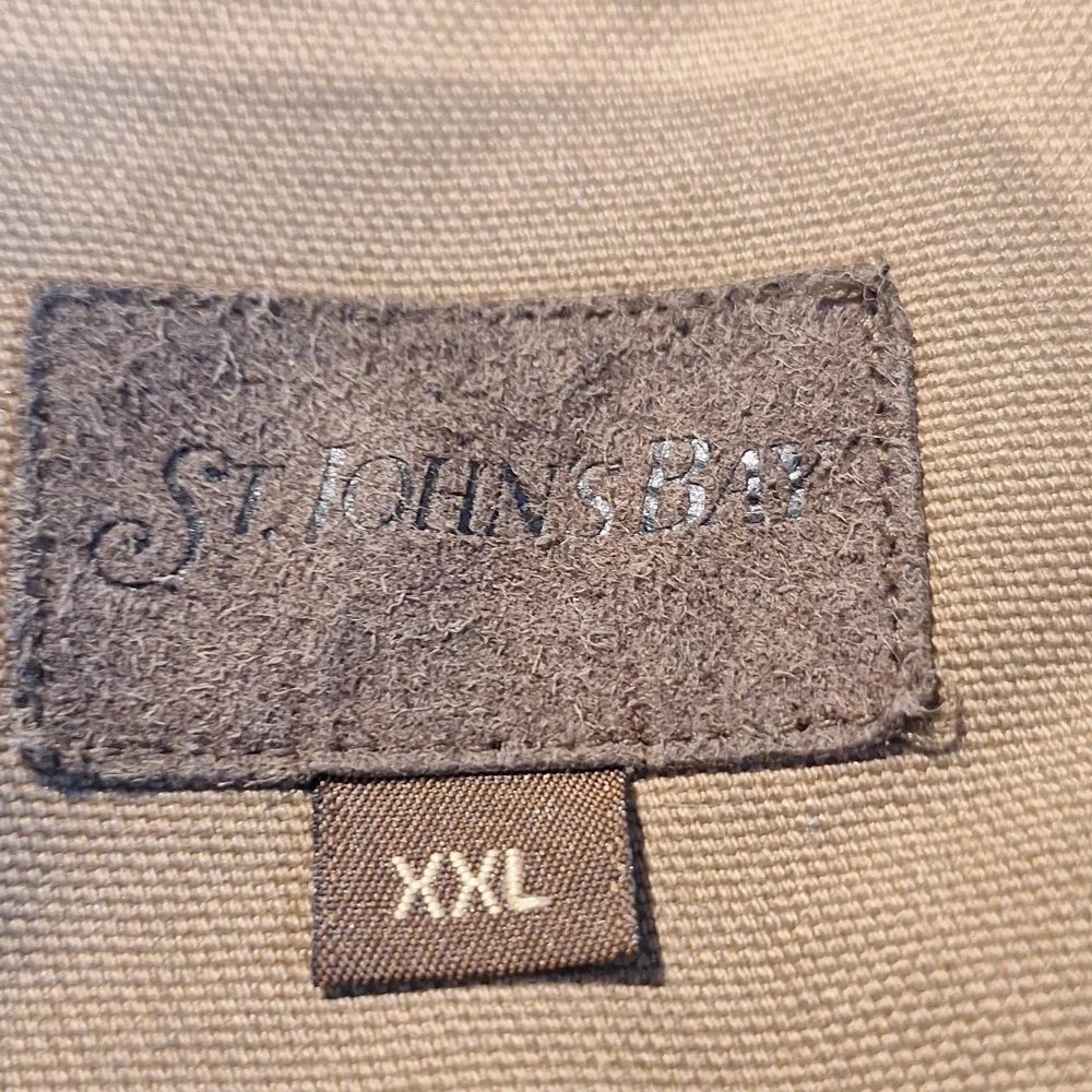 St. John's Bay Men's Brown Zip-Front Work Chore Jacket with Contrast Collar